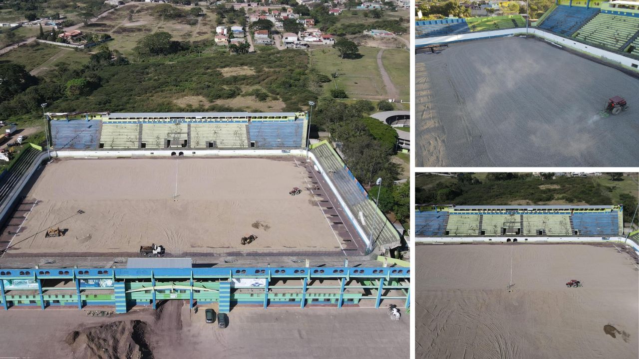 Así avanzan los trabajos en el estadio Juan Ramón Breve de Juticalpa