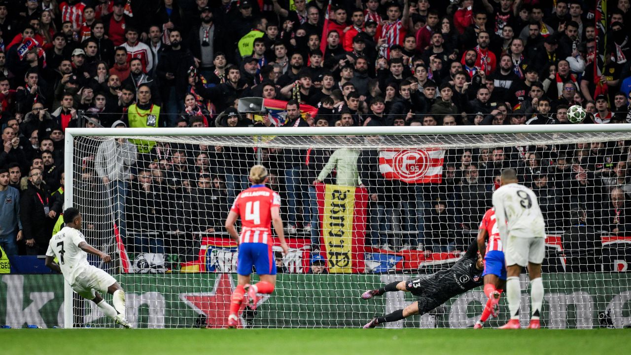 Así fue el penal que falló Vinicius Jr ante Atlético de Madrid en Champions