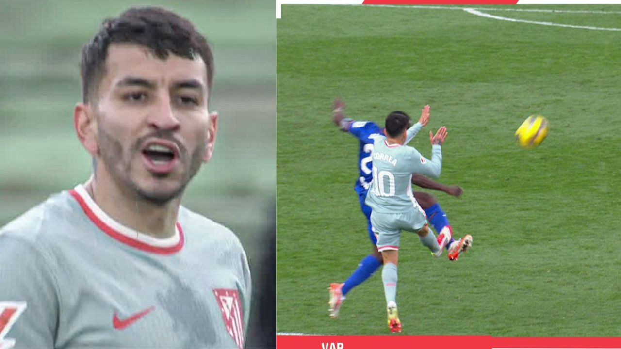 Ángel Correa lanzó graves insultos a árbitro tras expulsarlo en Getafe