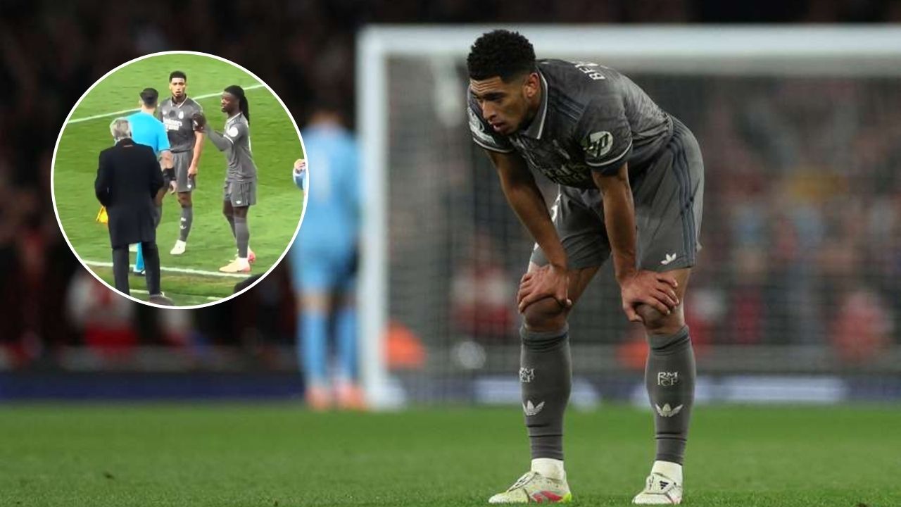 El feo gesto de Jude Bellingham con Carlo Ancelotti en derrota ante Arsenal