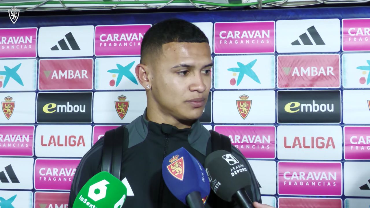 Kervin Arriaga terminó molesto a pesar de haber anotado su primer gol con el Real Zaragoza