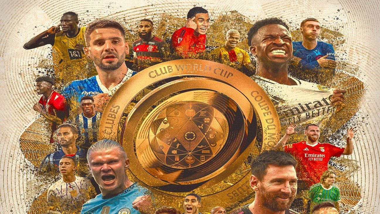 El trofeo en medio rodeado de los jugadores