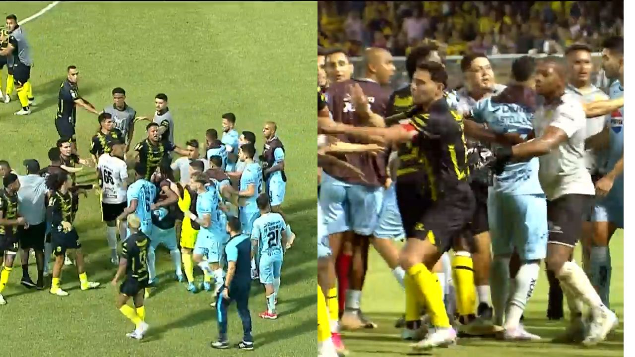 Jugadores de Real España y Motagua protagonizan pelea tras semifinal de vuelta