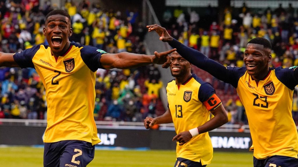 Jugadores de la selección de Ecuador celebrando