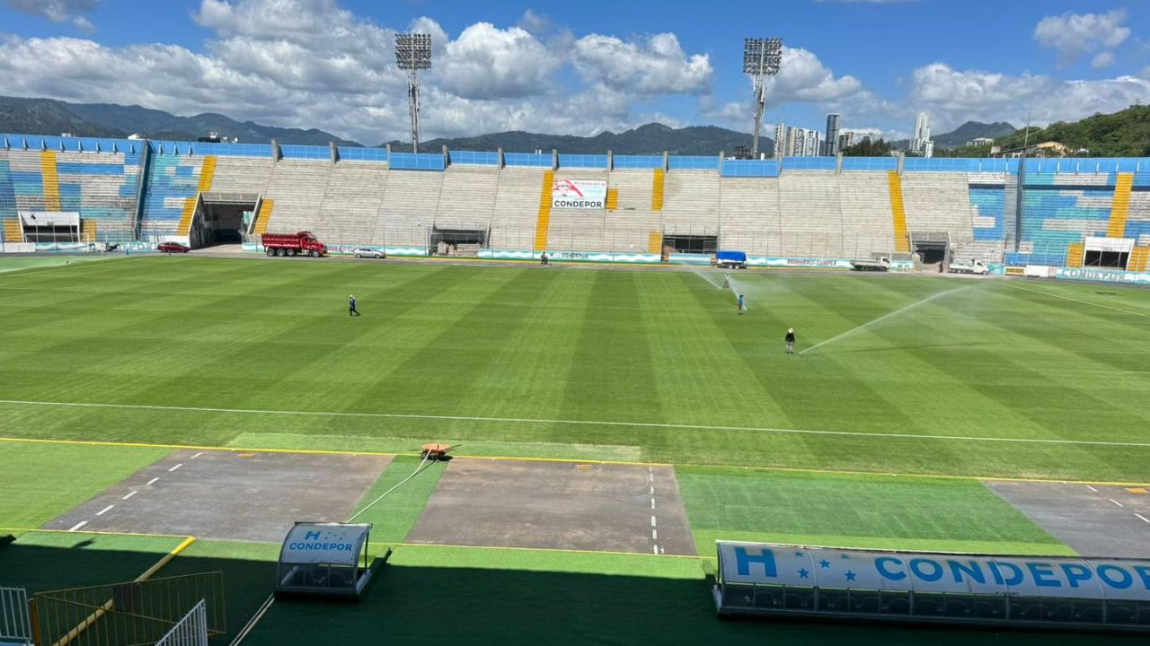 Así luce la grama del Estadio Nacional Chelato Uclés tras proceso de regeneración