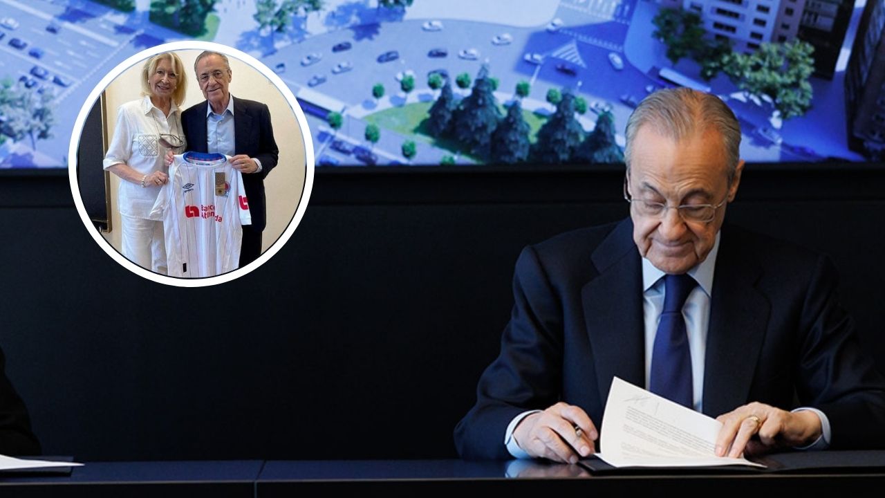 Presidente del Real Madrid presume la camisa del Olimpia