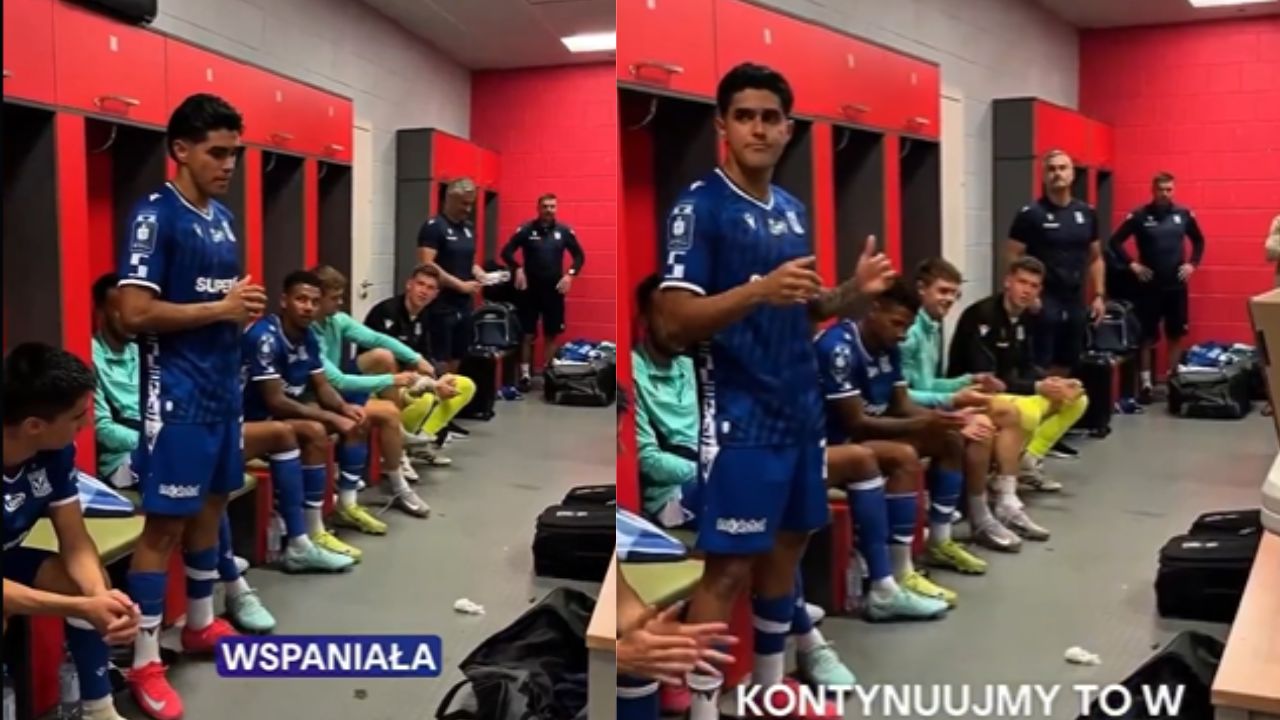 El discurso de Luis Palma a sus compañeros tras debutar en Lech Poznan