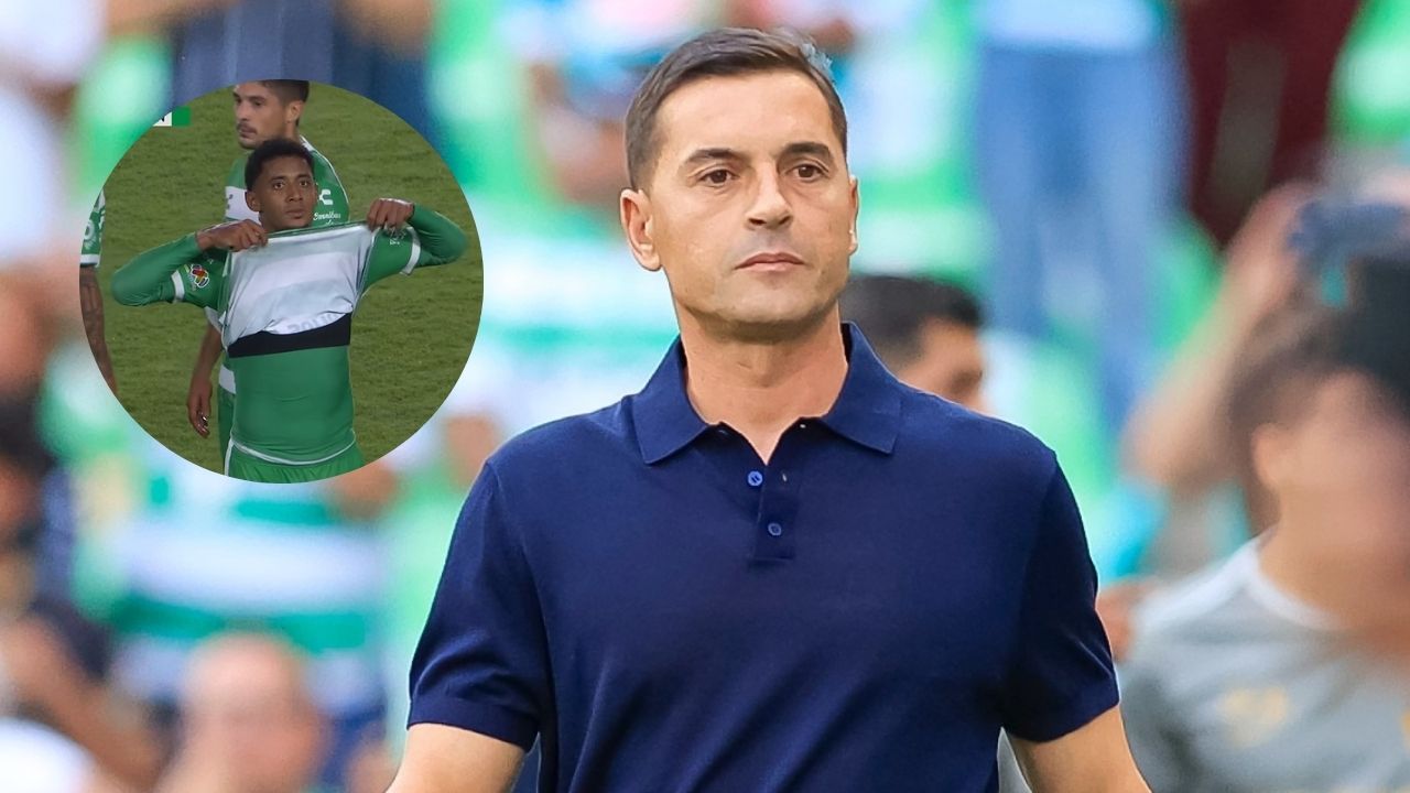 La reacción del técnico del Santos Laguna tras la expulsión de Choco Lozano