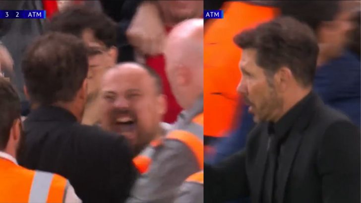 Cholo Simeone se pelea con aficionado del Liverpool en partido de Champions