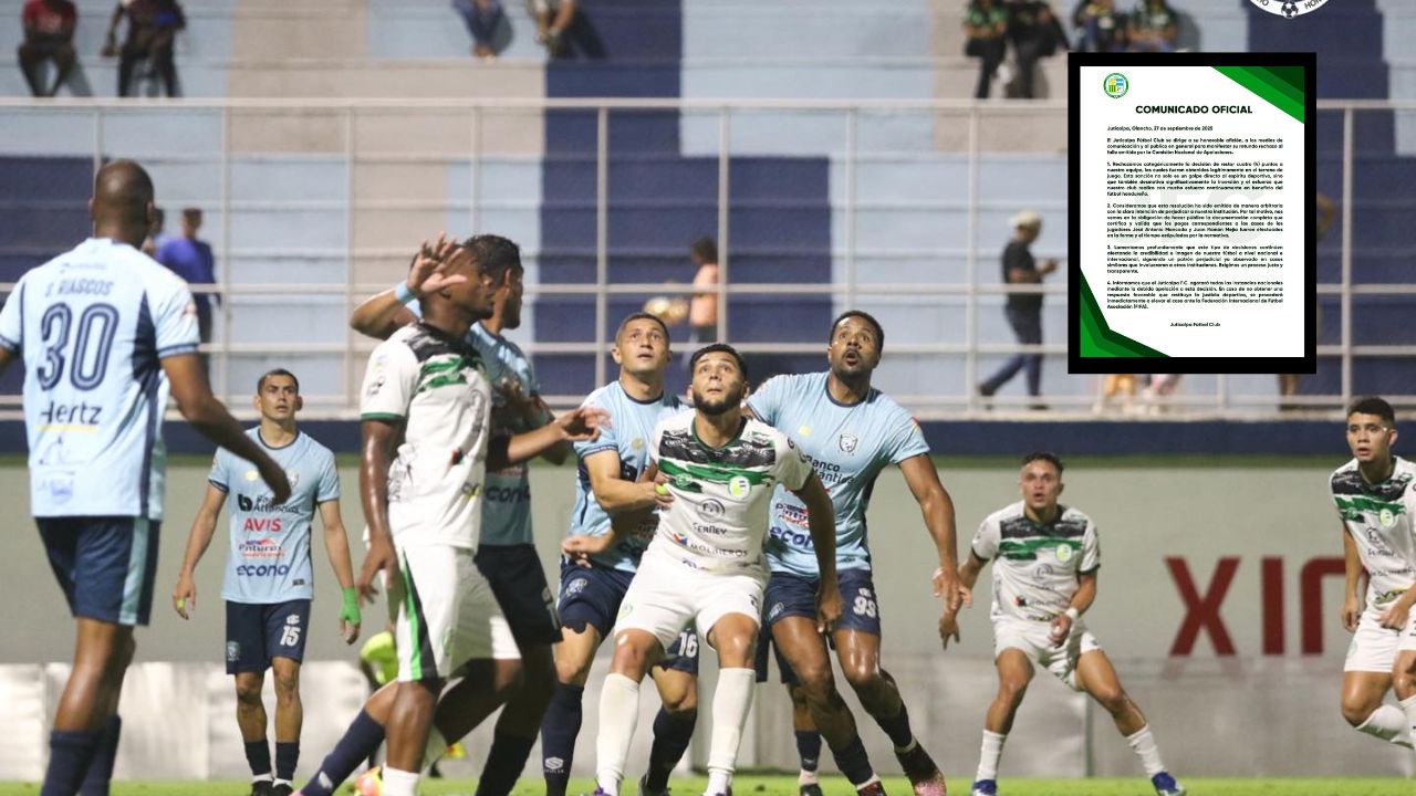 Juticalpa rechaza su pérdida de puntos en el torneo Apertura 2025-26