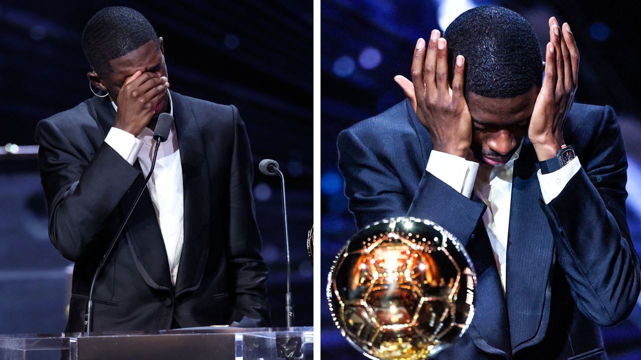 Ousmane Dembele rompe en llanto tras ganar su primer Balón de Oro