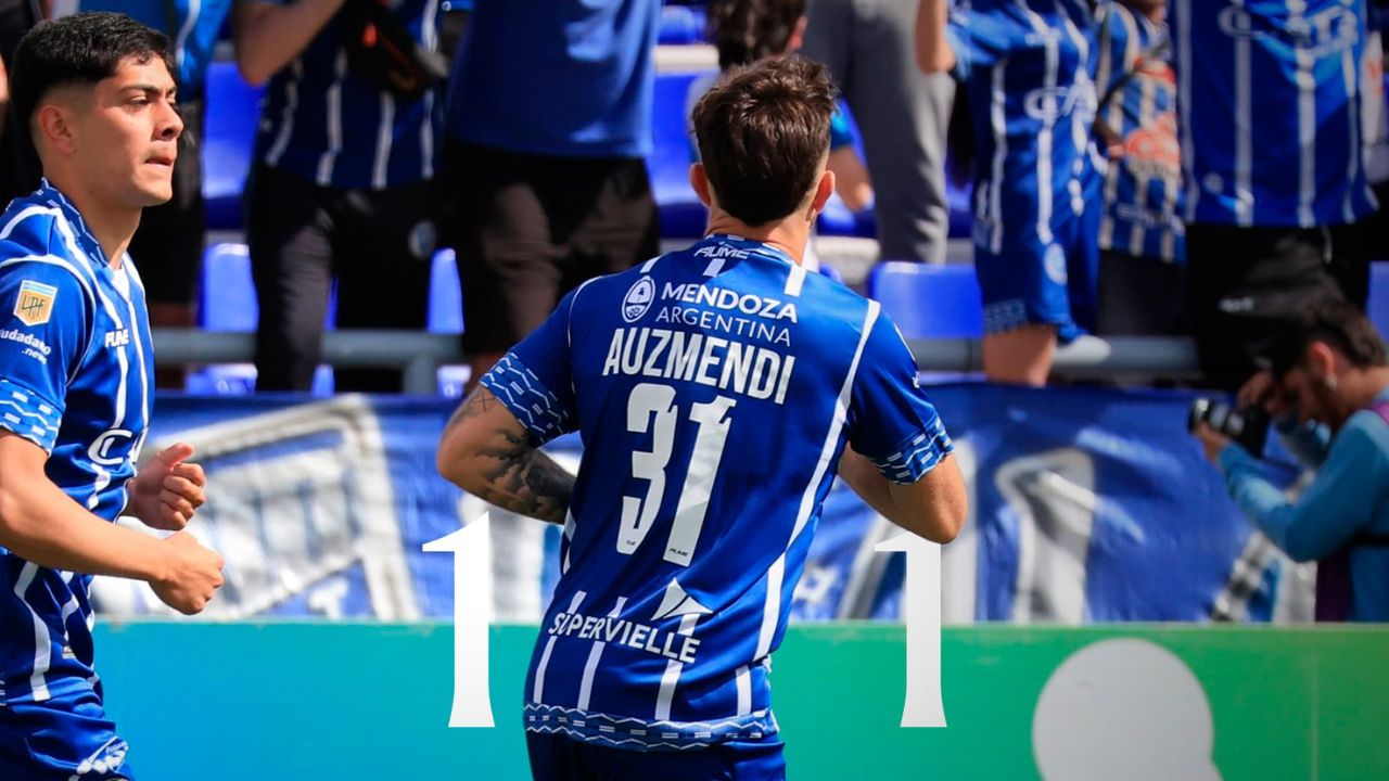 Agustín Auzmendi se reencuentra con el gol en empate del Godoy Cruz