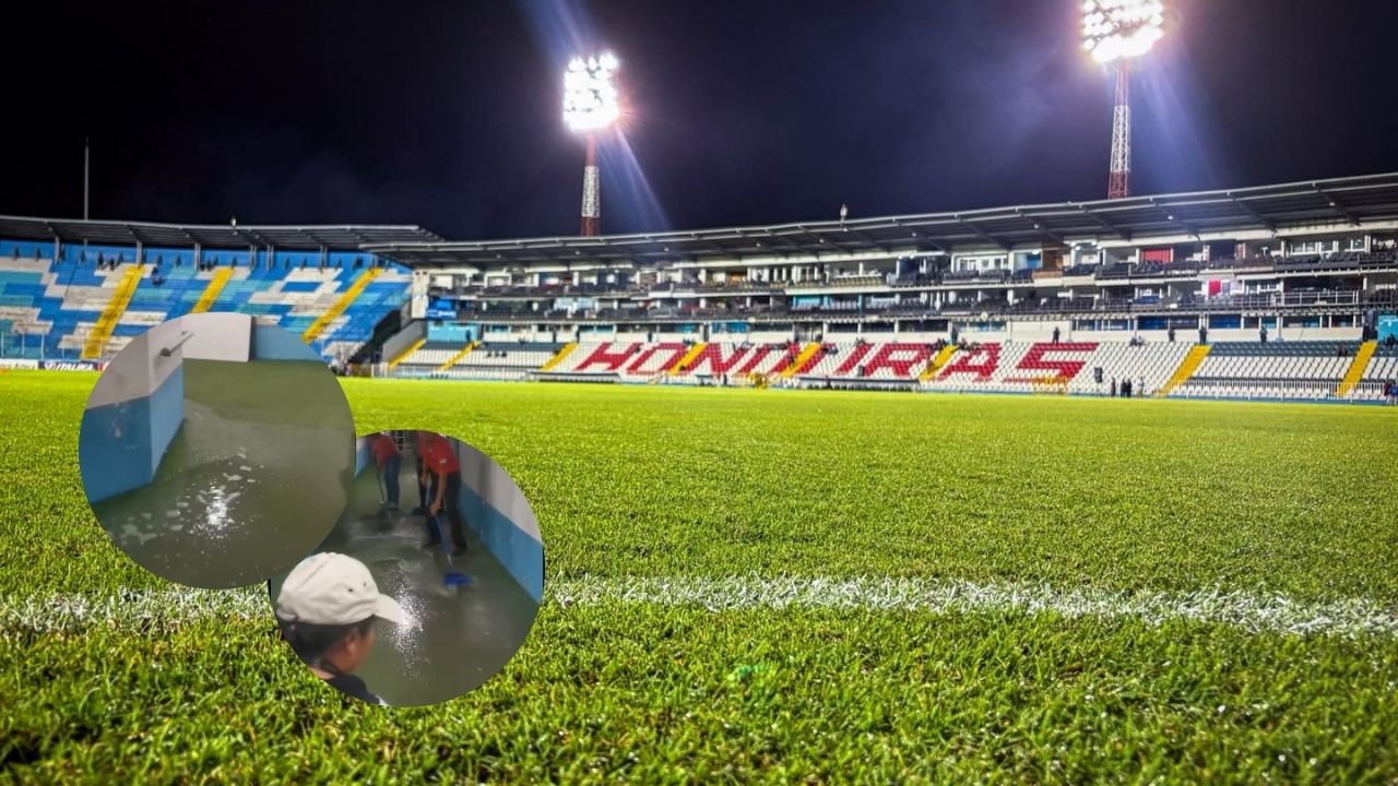 Camerinos del estadio Nacional se inundan por intensas lluvias de Tegucigalpa