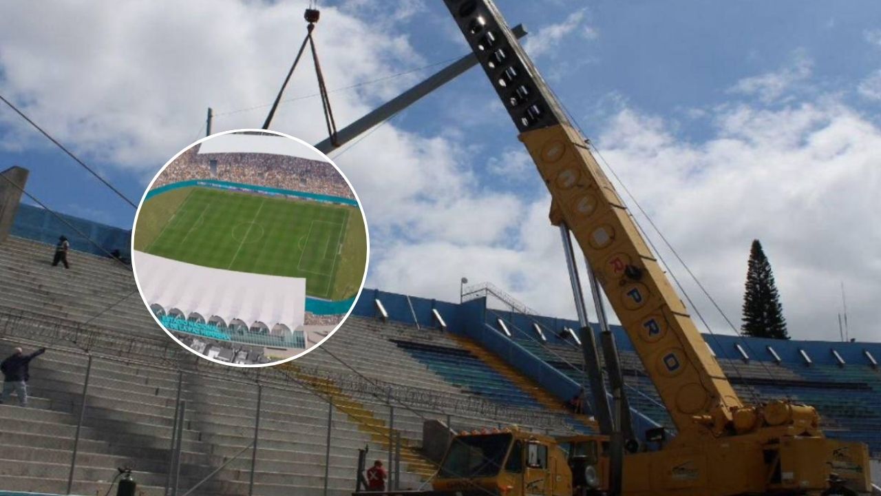 Arrancó la instalación del nuevo techo en el estadio Nacional Chelato Uclés