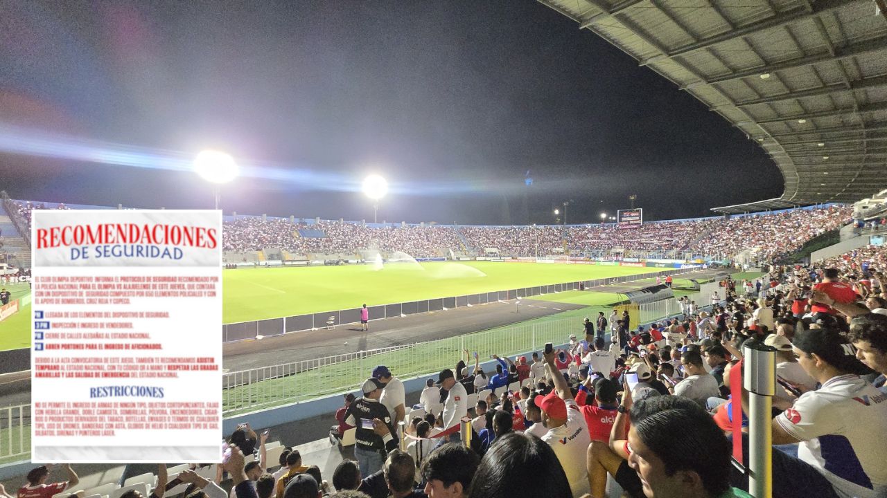 Olimpia anuncia estrictas restricciones y recomendaciones para el partido contra Alajuelense