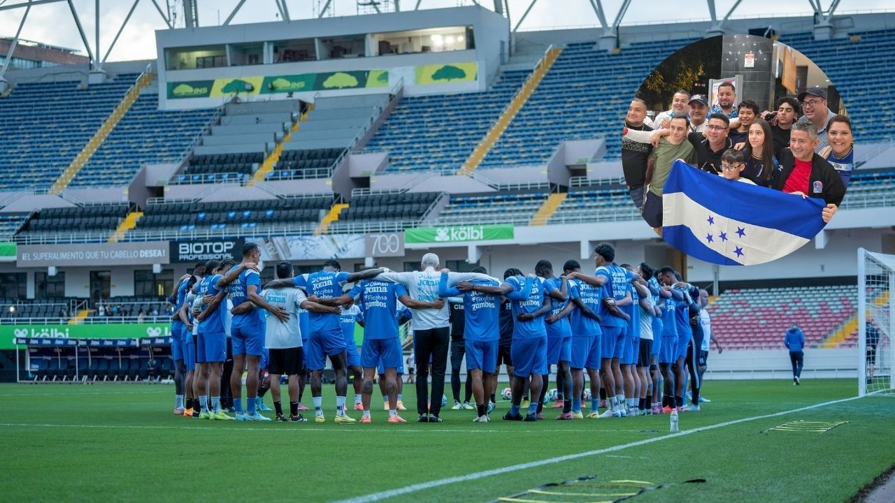 Selección de Honduras recibe respaldo de su afición previo a duelo ante Costa Rica