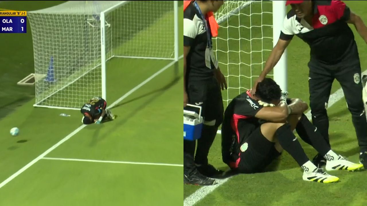 César Samudio sale entre lágrimas tras sufrir lesión ante Olancho FC