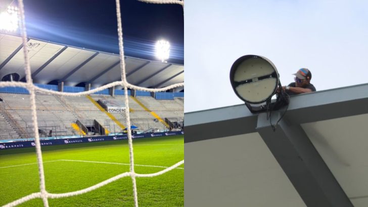 Estadio Chelato Uclés ya cuenta con iluminación en su nuevo techado