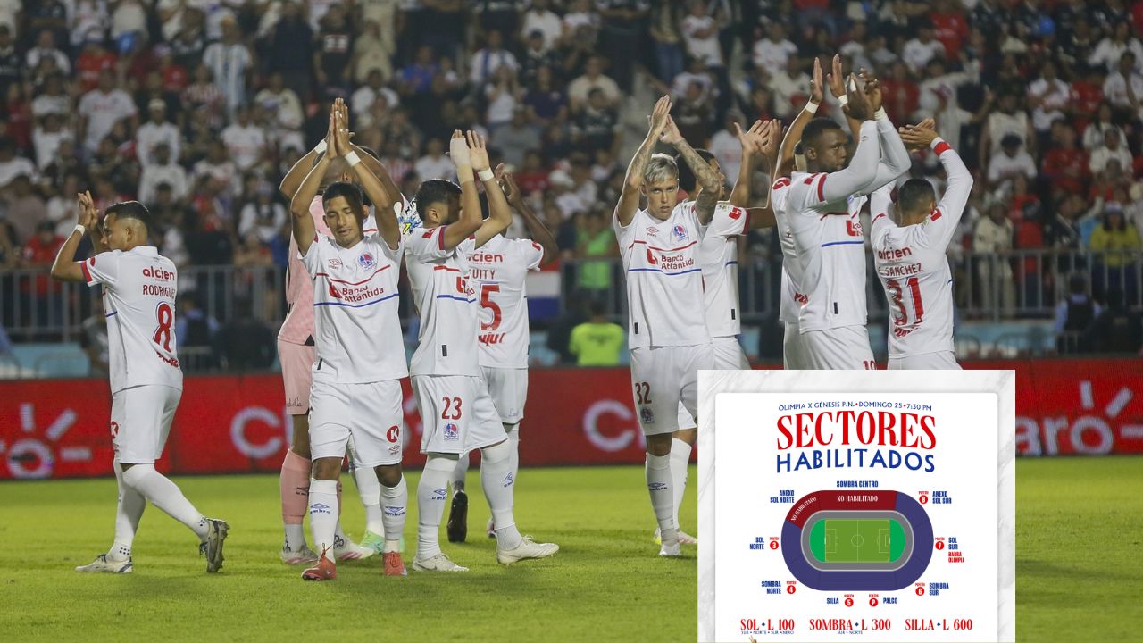 Olimpia confirma sectores habilitados para duelo ante Génesis FC