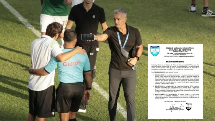 Colegio de Árbitros de Honduras se pronuncia tras incidente de Pablo Lavallén