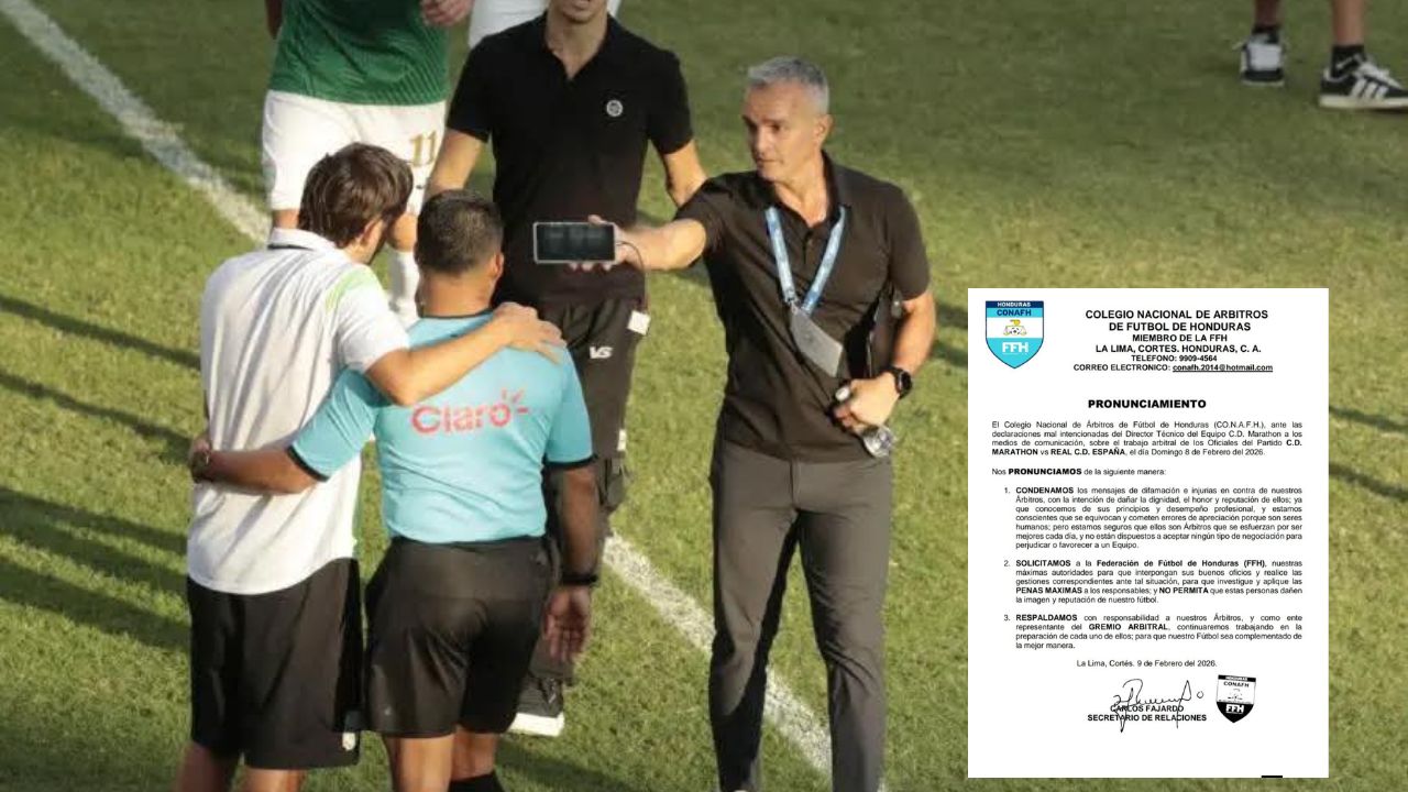 Colegio de Árbitros de Honduras se pronuncia tras incidente de Pablo Lavallén