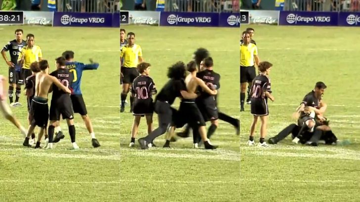 Lionel Messi es derribado por aficionados en amistoso en Puerto Rico