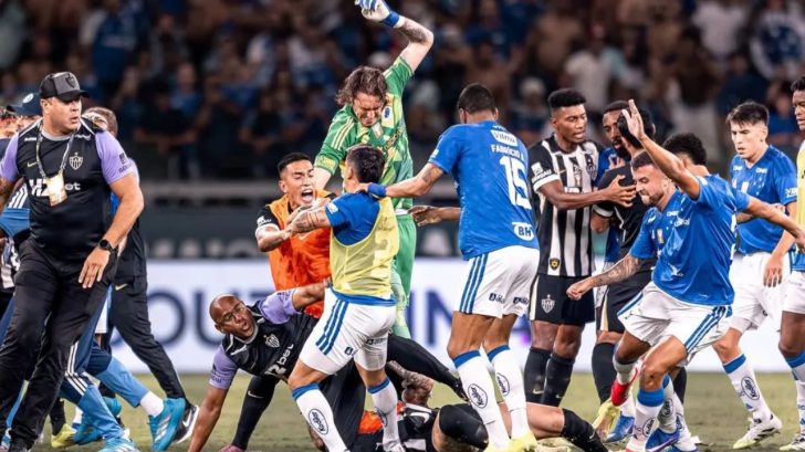 Pelea del Botafogo vs Atlético Mineiro deja como saldo 23 expulsados