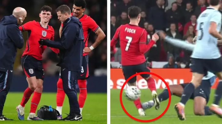 Ronald Araújo propina tremendo planchazo y lesiona a figura de Inglaterra