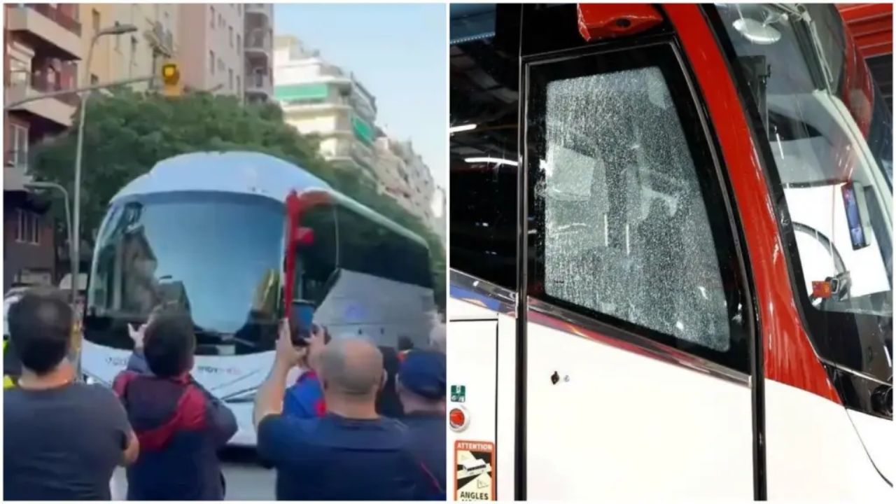 Autobús del Real Madrid es atacado en su llegada al Camp Nou