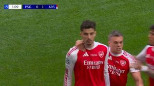 Arsenal se puso en ventaja con el tanto de Havertz ante el PSG