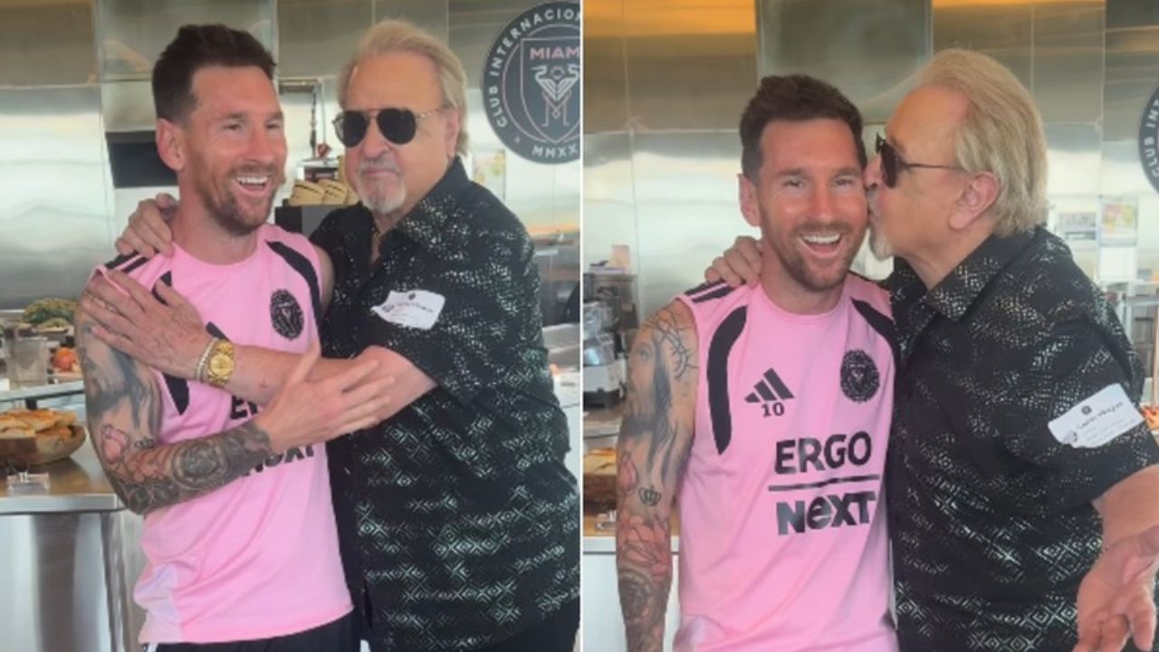 Lionel Messi recibe beso de Kiko tras encuentro en la ciudad de Miami