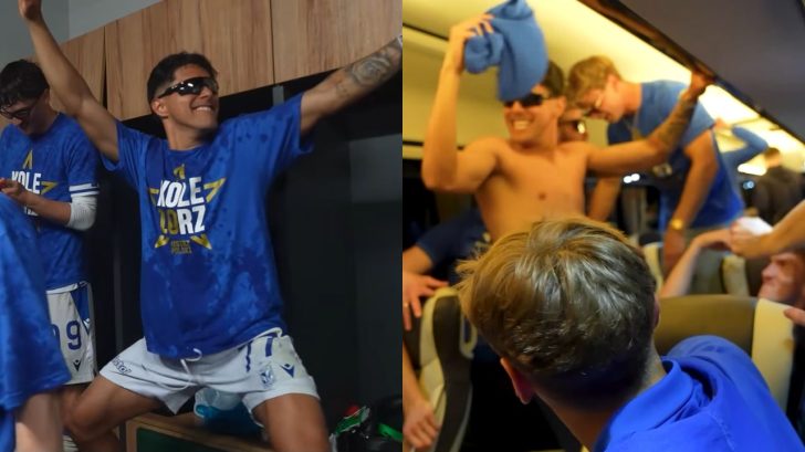 La eufórica celebración de Luis Palma tras el título del Lech Poznan