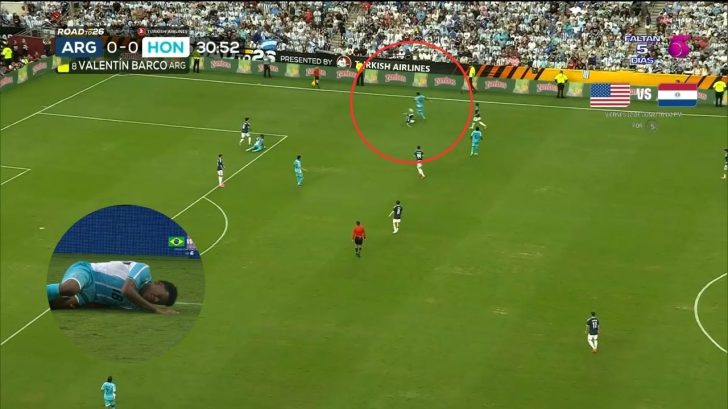 La brutal patada contra Dereck Moncada en amistoso Argentina vs Honduras
