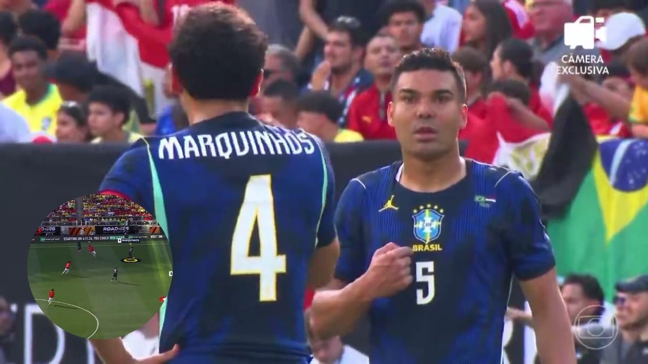 Captan a Casemiro peleando con compañero tras error en gol contra Brasil