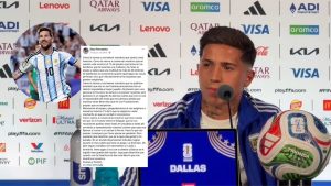 Enzo Fernández recuerda la carta que dedicó a Messi para que regresará a la selección