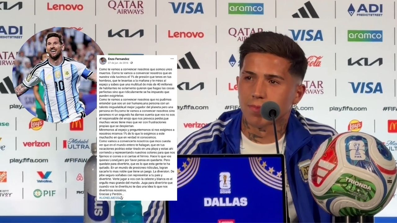 Enzo Fernández recuerda la carta que dedicó a Messi para que regresará a la selección