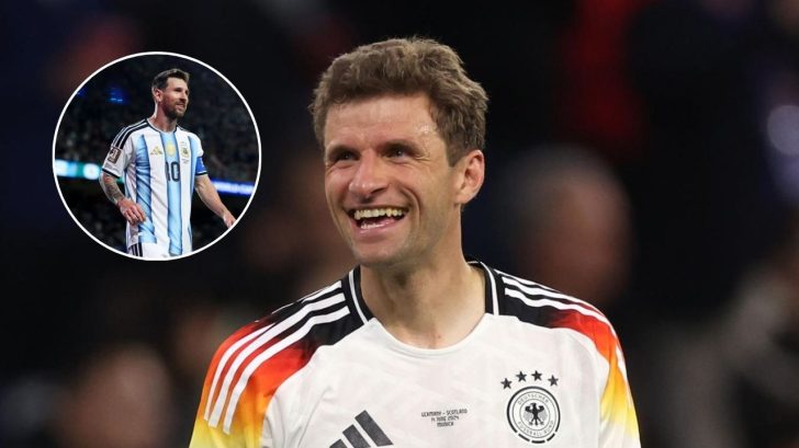 Thomas Müller felicita a Messi tras igualar récord de Miroslav Klose