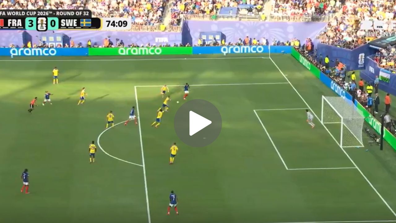 Así fue el doblete de Mbappé en el partido entre Francia vs Suecia en los 16vos