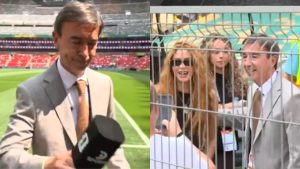 Periodista deja botada transmisión para pedirle foto a Shakira en el estadio Azteca