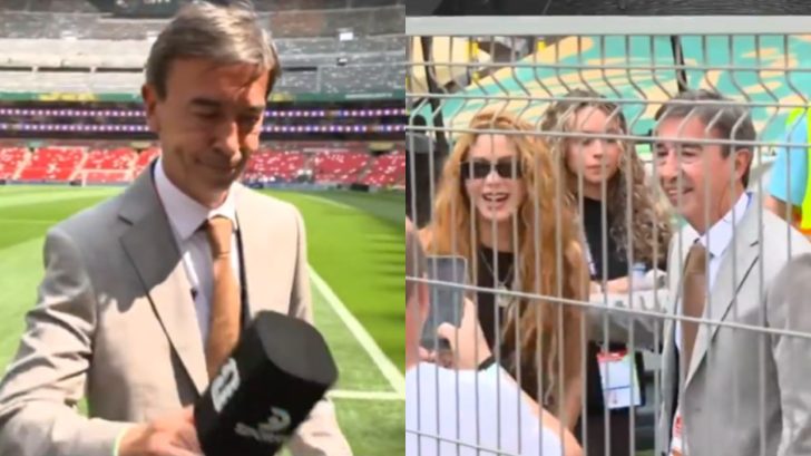 Periodista deja botada transmisión para pedirle foto a Shakira en el estadio Azteca