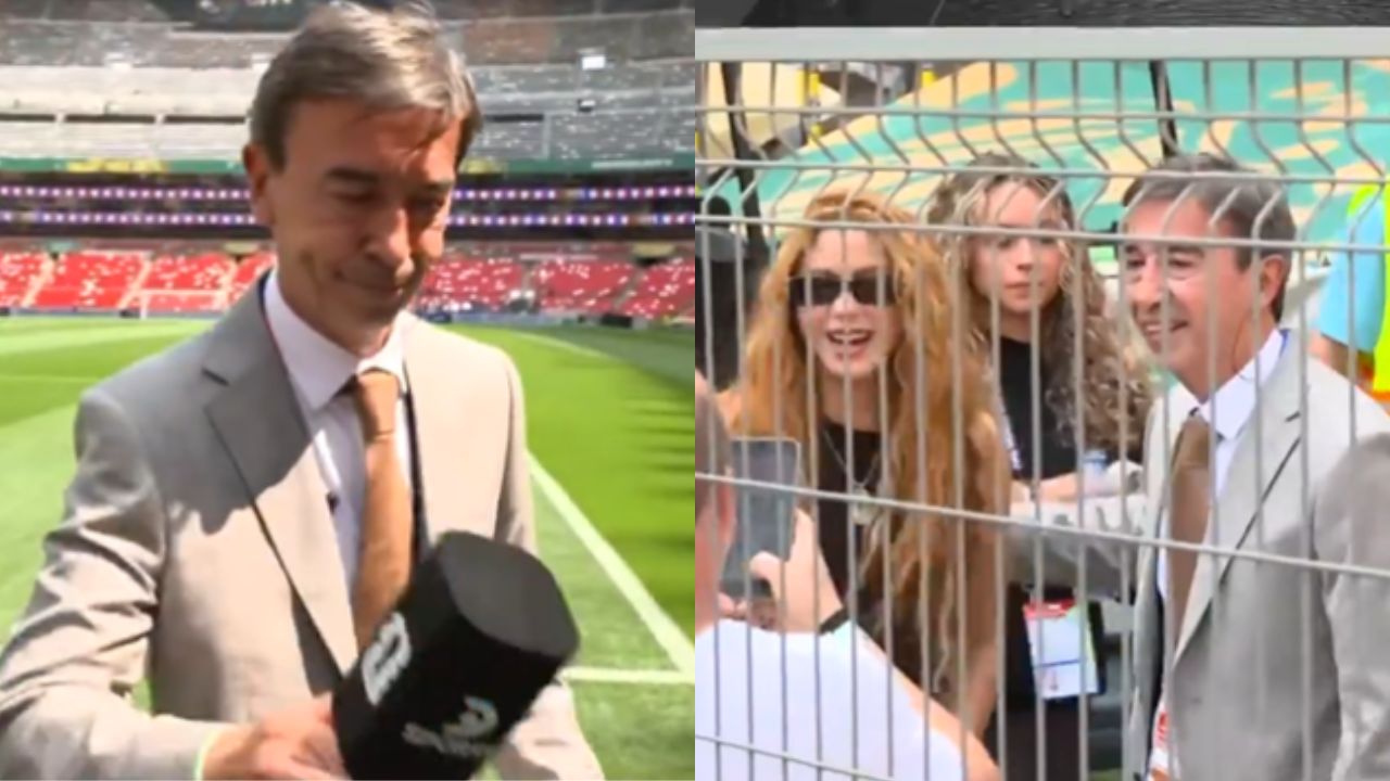 Periodista deja botada transmisión para pedirle foto a Shakira en el estadio Azteca