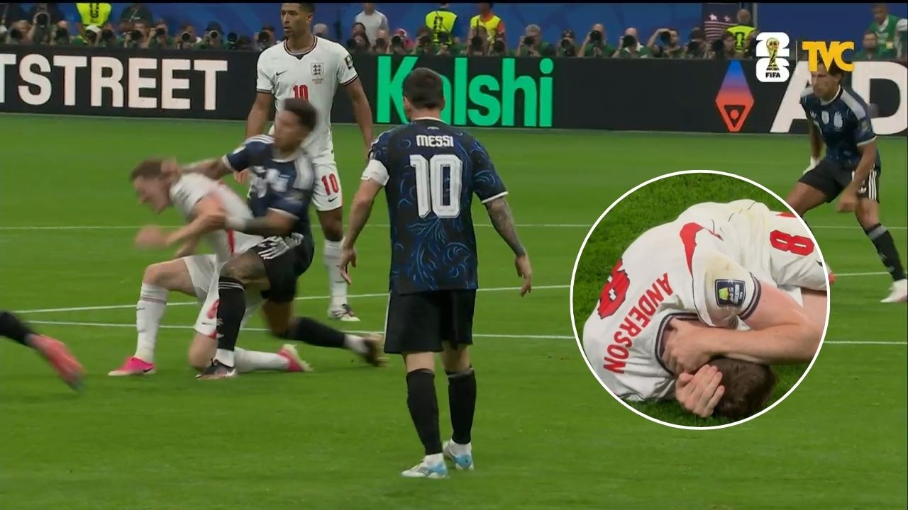 La agresión de Enzo Fernández a jugador de Inglaterra en duelo de semifinal