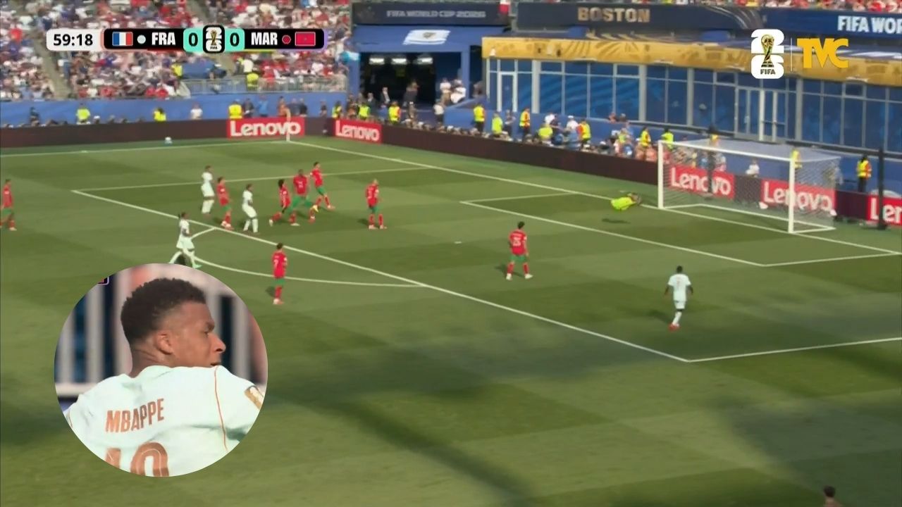 Mbappé anota golazo para abrir el marcador ante Marruecos