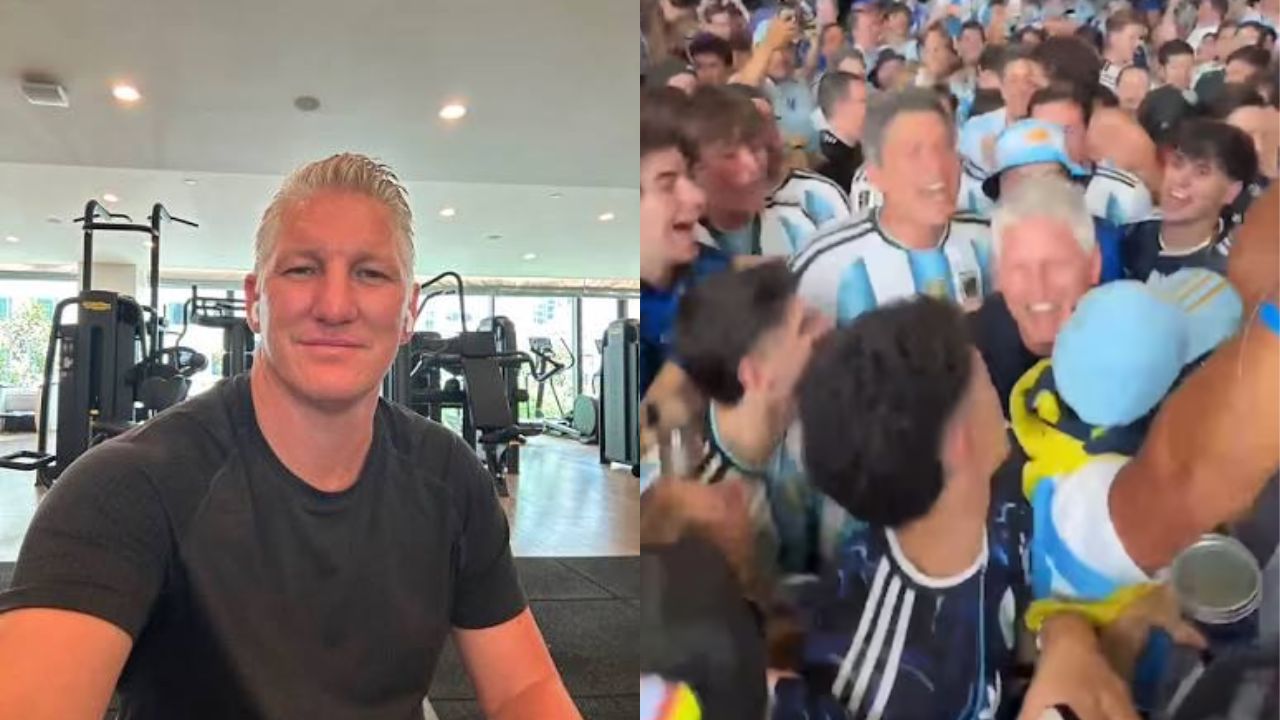 Bastian Schweinsteiger sorprende por festejó con la hinchada argentina