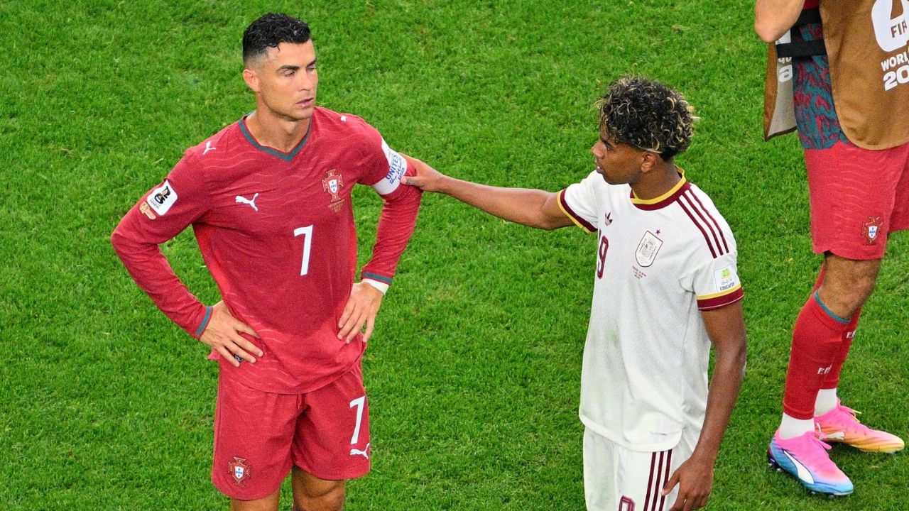 Lamine Yamal tiene gesto con Cristiano Ronaldo tras el Portugal vs España