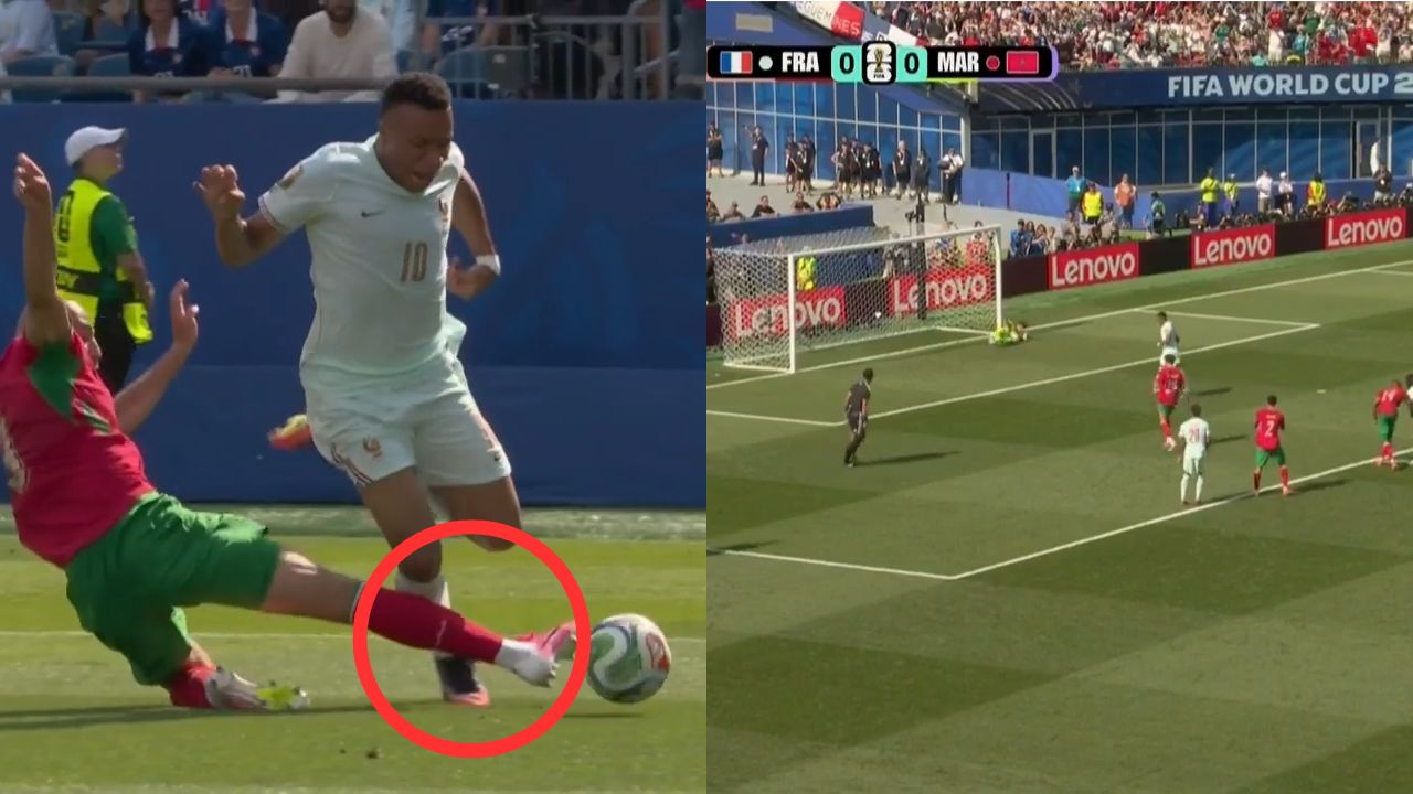 Así fue el penal que falló Kylian Mbappé ante la Marruecos de Bono