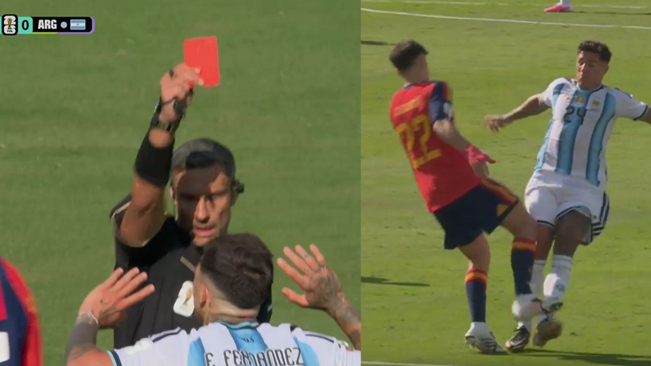 La violenta falta de Enzo Fernández que le costó la expulsión en la final