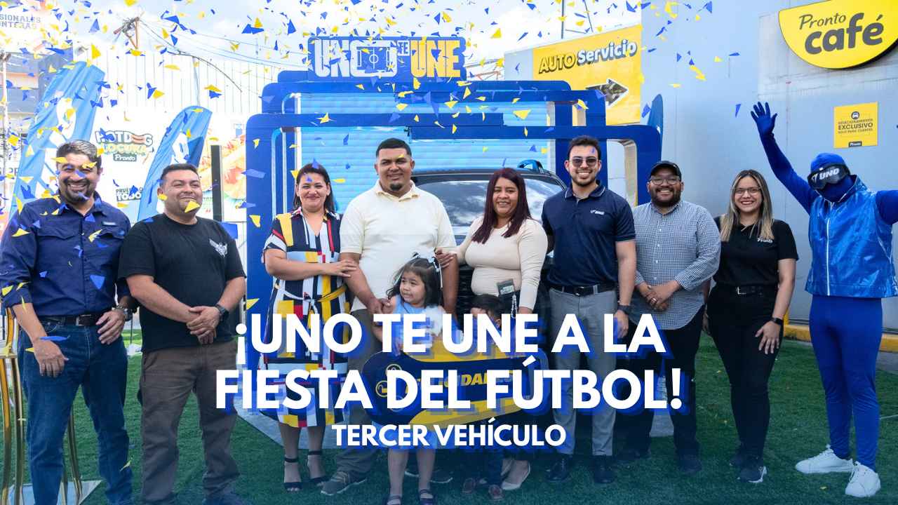 UNO y Pronto entregan el tercer vehículo de la promoción de “UNO te une a la fiesta del fútbol”