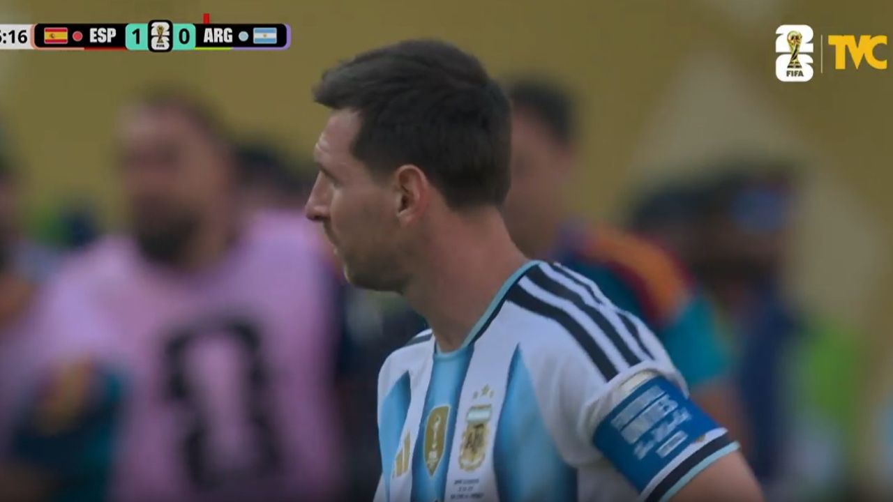 La reacción de Messi al gol de Ferran Torres ante Argentina