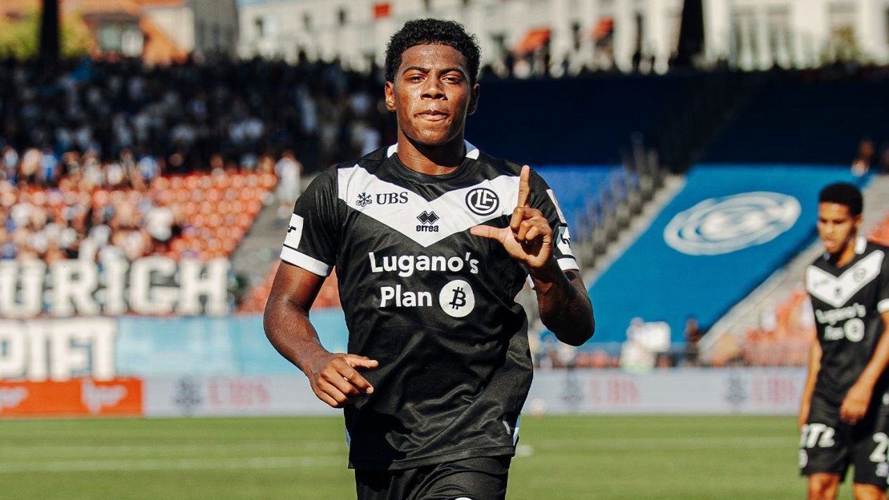 Dereck Moncada anota su primer gol con el Lugano FC de Suiza